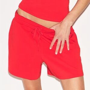 SKIMS Cotton Jersey Classic Short in Ruby Size XS